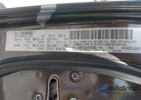 2017 Ram 1500 Slt 4X4 6'4 Box from USA, damaged, VIN 1C6RR7GG3HS753683